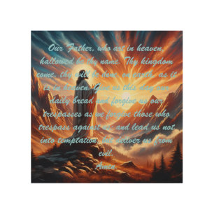 Divine Sunset: Lord's Prayer Inspiration Wood Wall Art