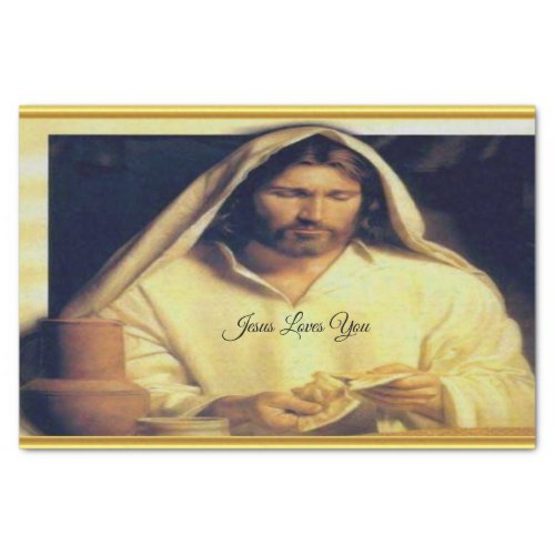 Divine Supper Breaking Bread With Jesus Tissue Paper