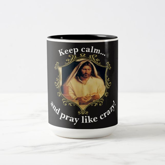 Divine Supper: Breaking Bread With Jesus Two-Tone Coffee Mug (Center)