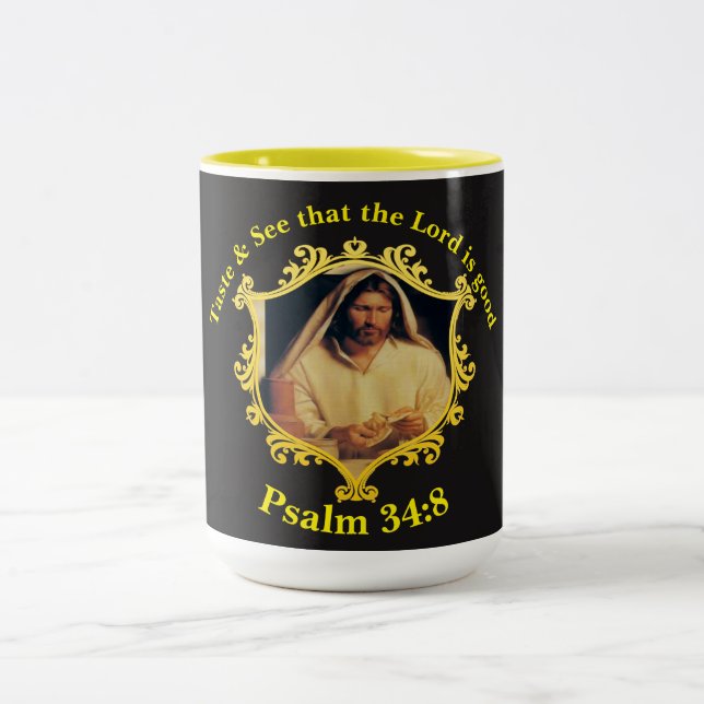 Divine Supper: Breaking Bread With Jesus Two-Tone Coffee Mug (Center)
