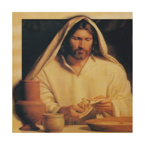 Divine Supper Breaking Bread With Jesus Wood Wall Decor