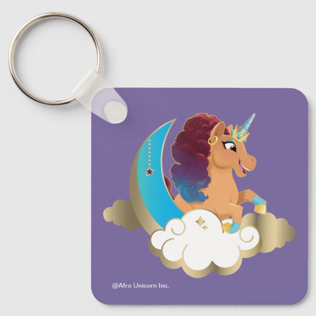 Divine the Unicorn | Moon & Clouds Keychain (Front)