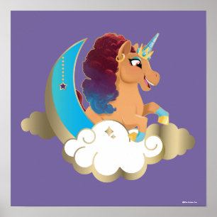 Divine the Unicorn Moon & Clouds Poster