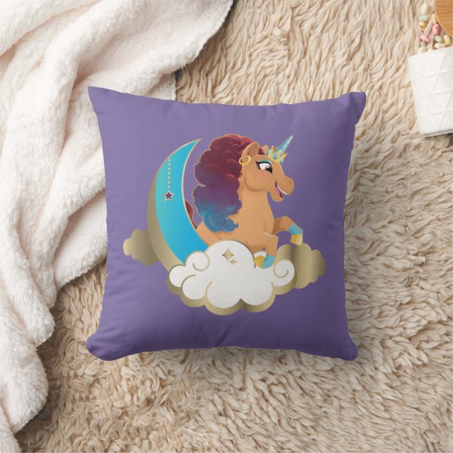 Divine the Unicorn | Moon & Clouds Throw Pillow (Blanket)