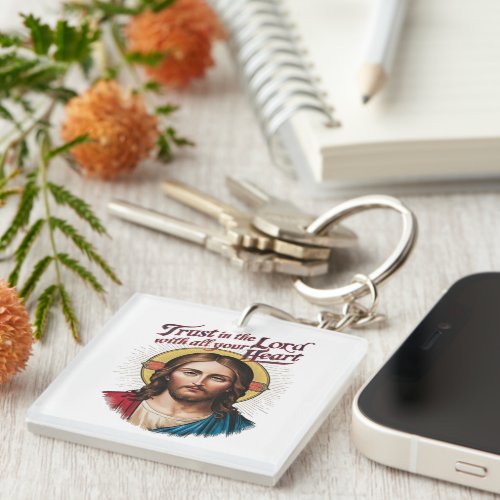 Divine Trust Jesus Encouraging Faith Keychain