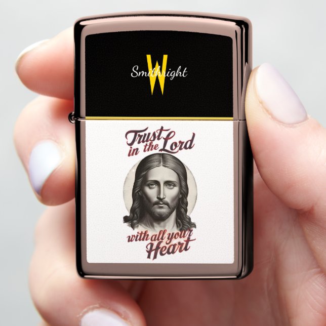 Divine Trust: Jesus Message Zippo Lighter (In Hand)