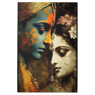 Divine Union: Radha and Krishna Metal Print
