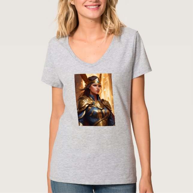 "Divine Valkyrie Athena: Guardian of Glory" T-Shirt (Front)