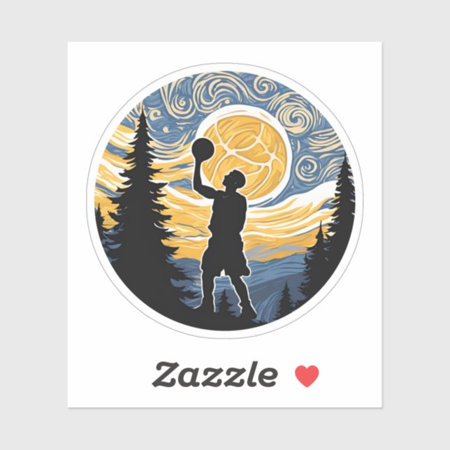 Divine Van Gogh-style basketball Sticker (Sheet)