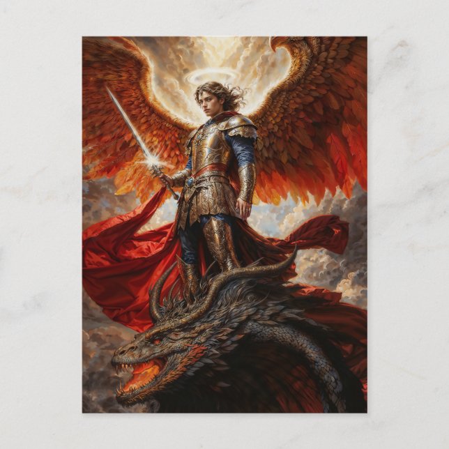 Divine Warrior Archangel Michael Postcard (Front)
