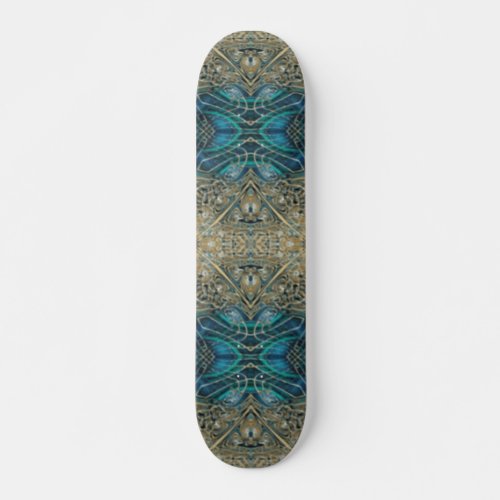 Divine Well of Prowess gold blue geometric custom Skateboard