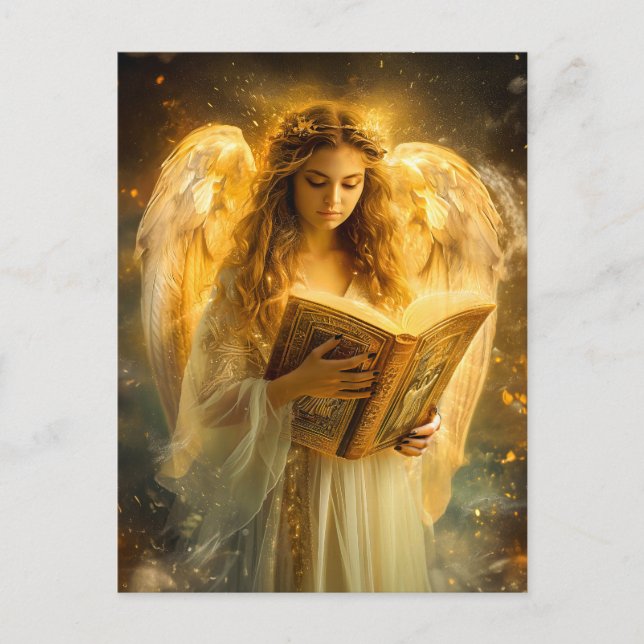 Divine Wisdom Angel with Bible Postcard (Front)