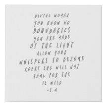 Divine Woman Poetry on Canvas