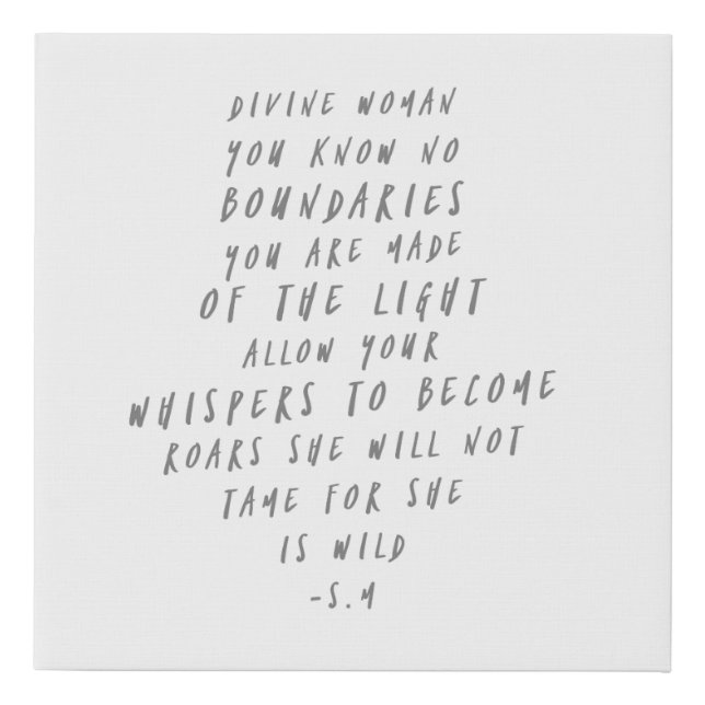 Divine Woman Poetry on Canvas (Front)