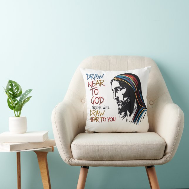 Divine Words: Jesus Inspire Throw Pillow (Chair)