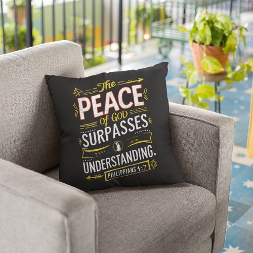 Divine Words on  God surpasses understanding Throw Pillow