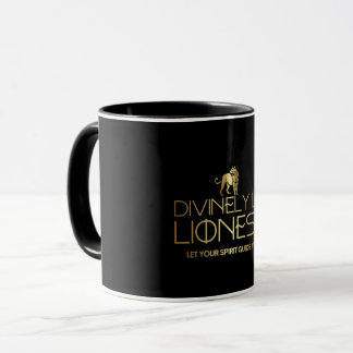 Divinely Lit Lioness Mug - Black & Gold