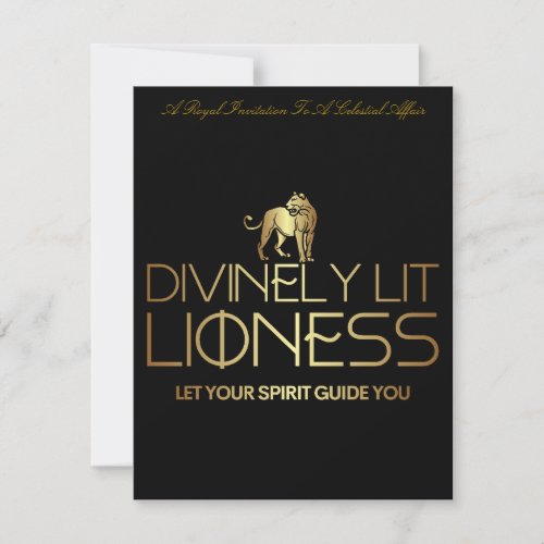 Divinely Lit Lioness Zodiac Invitation