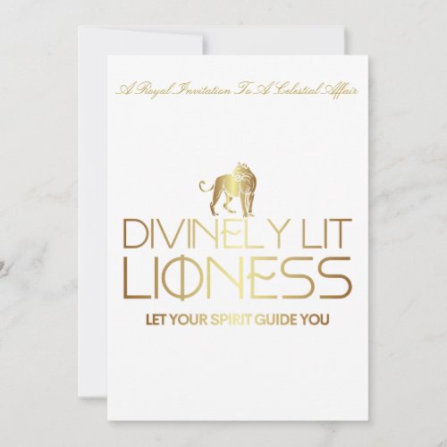 Divinely Lit Lioness Zodiac Invitation 