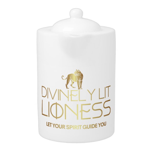 Divinely Lit Lioness Zodiac Mug Teapot (Front)