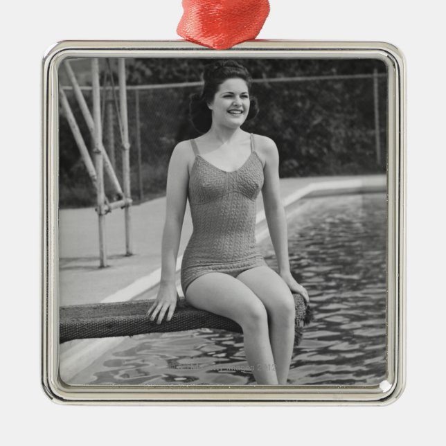 Diving Board Metal Ornament (Front)