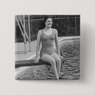 Diving Board Pinback Button
