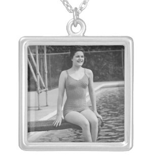 Diving Board Silver Plated Necklace