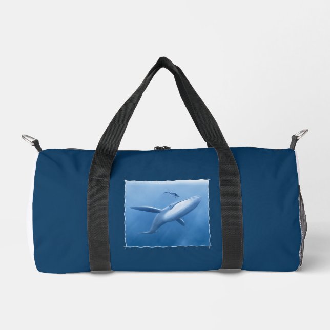 Diving Buddies - Scuba Diver And Whale Duffle Bag (Front)