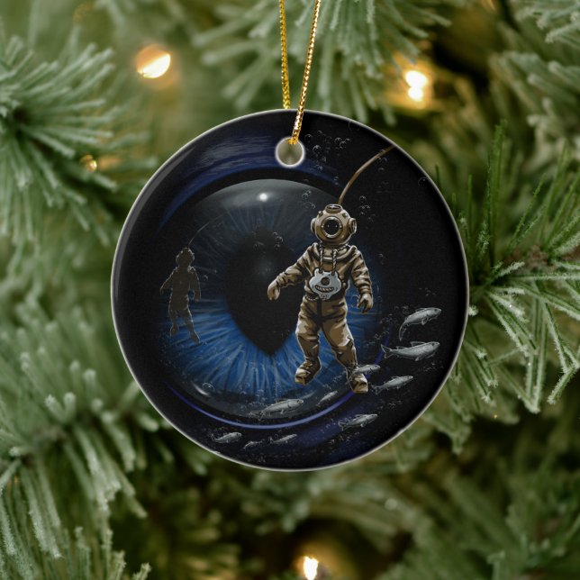Diving Buddy Ceramic Ornament (Tree)