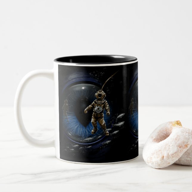 Diving Buddy Two-Tone Coffee Mug (With Donut)