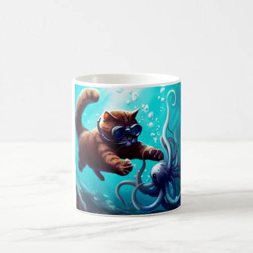 Diving Cat Coffee Mug