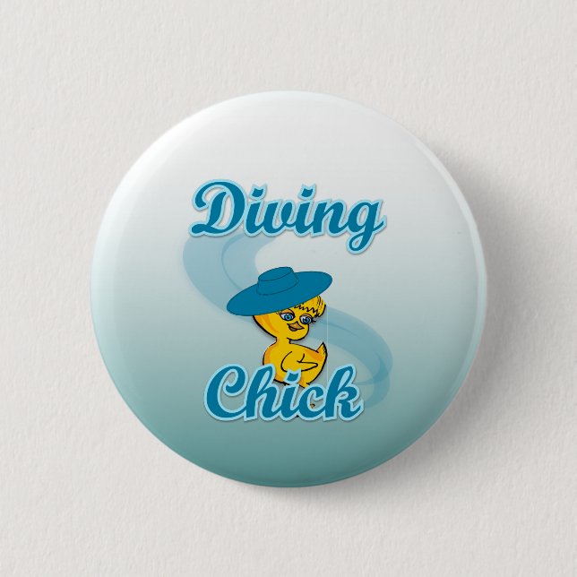Diving Chick #3 Button (Front)