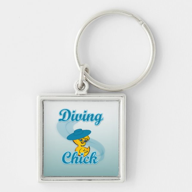 Diving Chick #3 Keychain (Front)