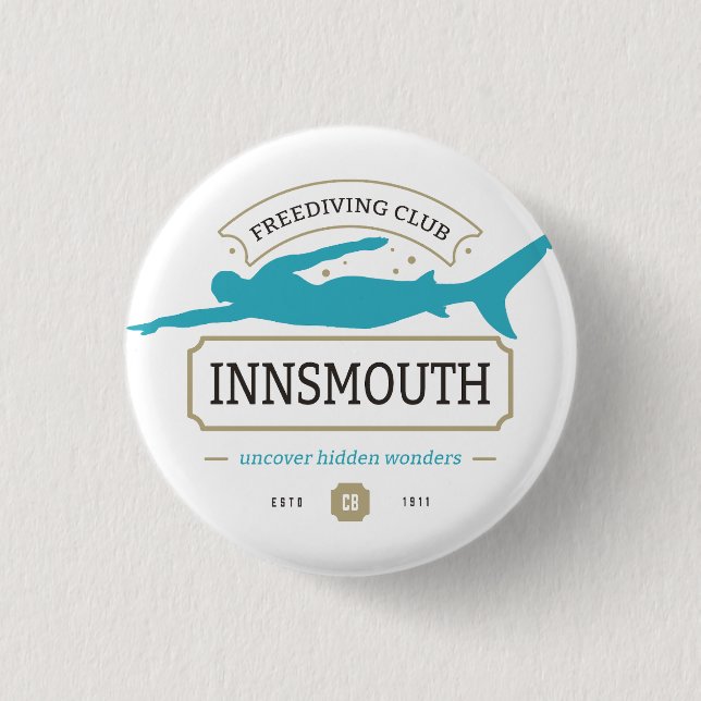 Diving Club Innsmouth Lovecraftian Button (Front)