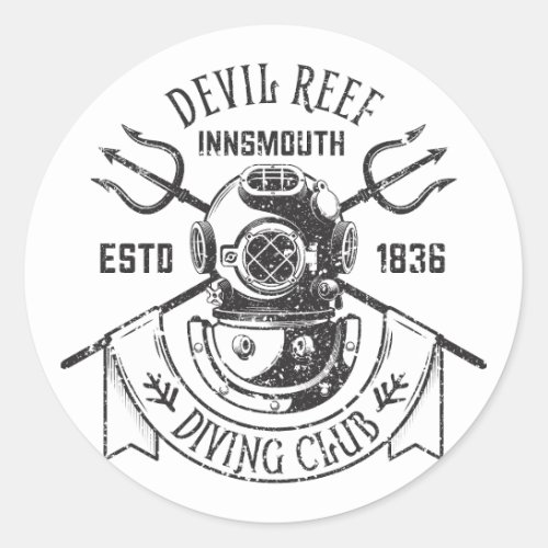 Diving Club Innsmouth Lovecraftian T_Shirt Classic Round Sticker