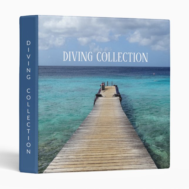 Diving (customizable text) 3 ring binder (Front/Spine)
