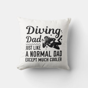 Diving Dad Throw Pillow