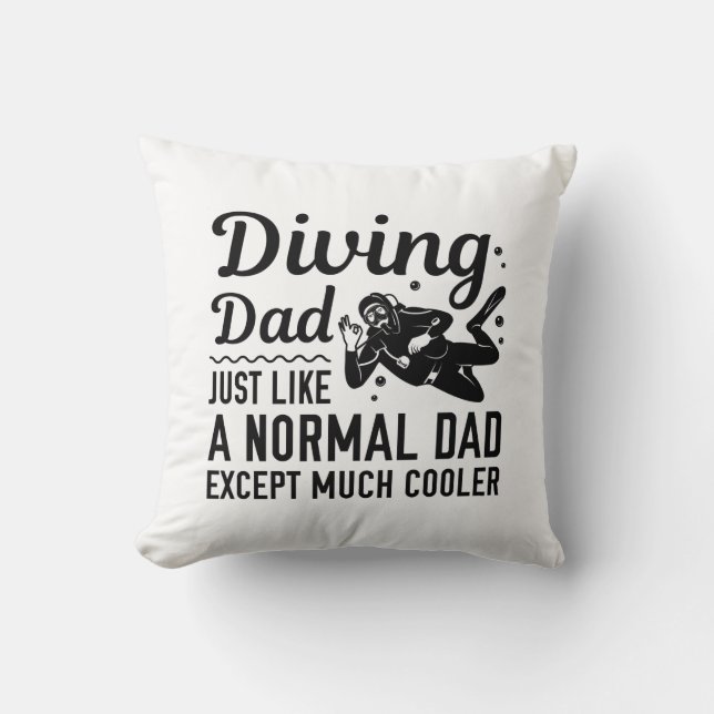 Diving Dad Throw Pillow (Front)