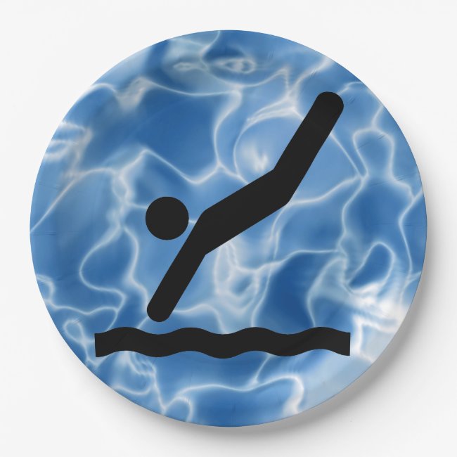 Diving Design Paper Party Plate