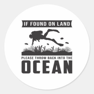 Diving Dive Diver Scuba Sea Diving Funny Gift Idea Classic Round Sticker