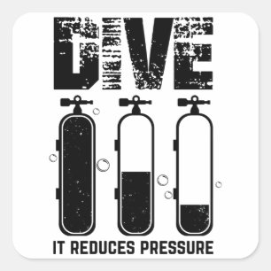 Diving Diving Instructor Sea Diver Sports Gifts Square Sticker
