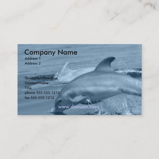 Customizable Diving Dolphin Business Card