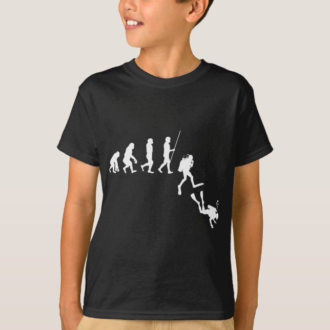 Diving Evolution Evolution of Man Funny Scuba Dive T-Shirt (Front)
