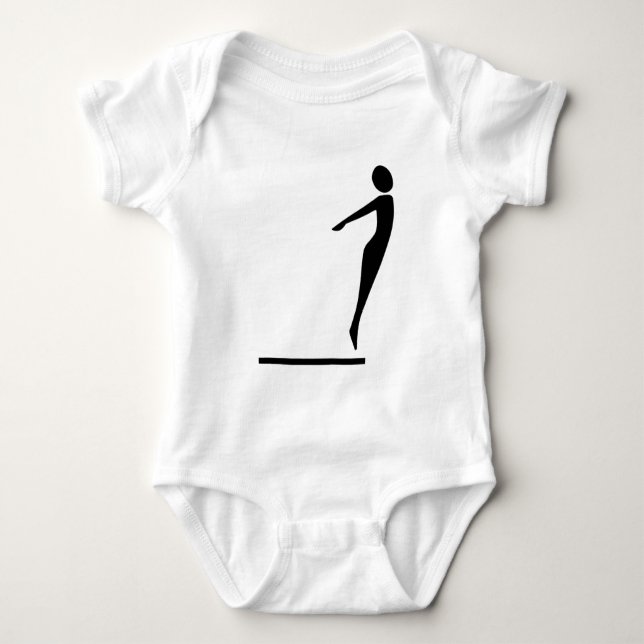 Diving Figure - Black Baby Bodysuit (Front)