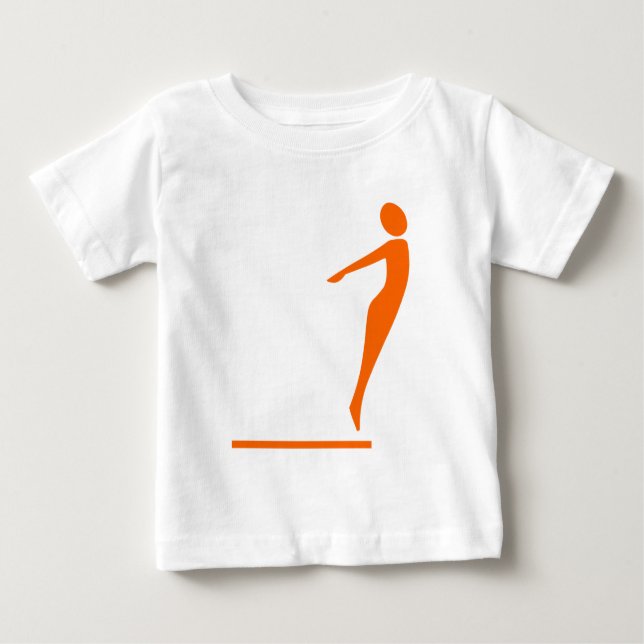 Diving Figure - Orange Baby T-Shirt (Front)
