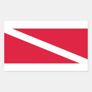 Diving flag rectangular sticker