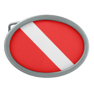 Diving Flag Scuba Diver Diver Down Belt Buckle