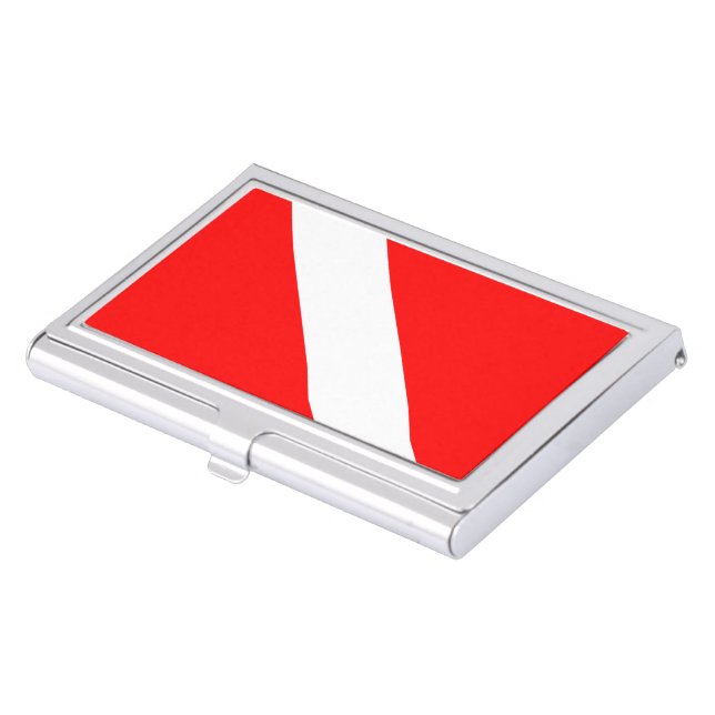 Diving Flag Scuba Diver Diver Down Business Card Case (Front)