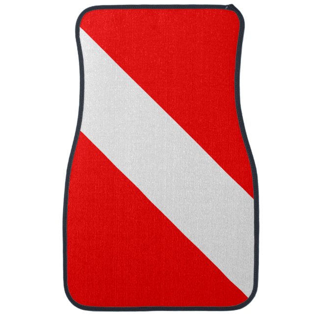 Diving Flag Scuba Diver Diver Down Car Floor Mat (Front)