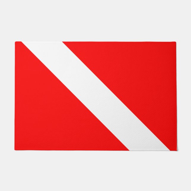 Diving Flag Scuba Diver Diver Down Doormat (Front)